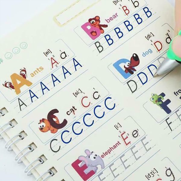 KidBook, 4-częściowy zestaw zeszytów do pisania i rysowania za pomocą Magic Pen, który automatycznie znika po wyschnięciu